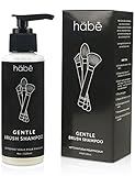 habe Makeup Brush Cleaner Solution - GENTLE Make Up Brush Cleansing Shampoo - Cleanser for Cosmetic Brushes, Beauty Tools and Blender Sponge - Cruelty Free - Fragrance Free - Paraben Free - 4oz Bottle