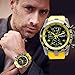 SMTSMT Stainless Steel Sport Modern Men Fashion Wrist Watch - Yellow