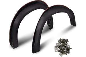 G-PLUS Fender Flares, Compatible With Dodge 2009-2018 Ram 1500, [Doesn't Fit R/T Models], Textured Black PP Injection Front Wheel Cover Protector Vent Trim 4pcs 68054338AB, 68054339AB