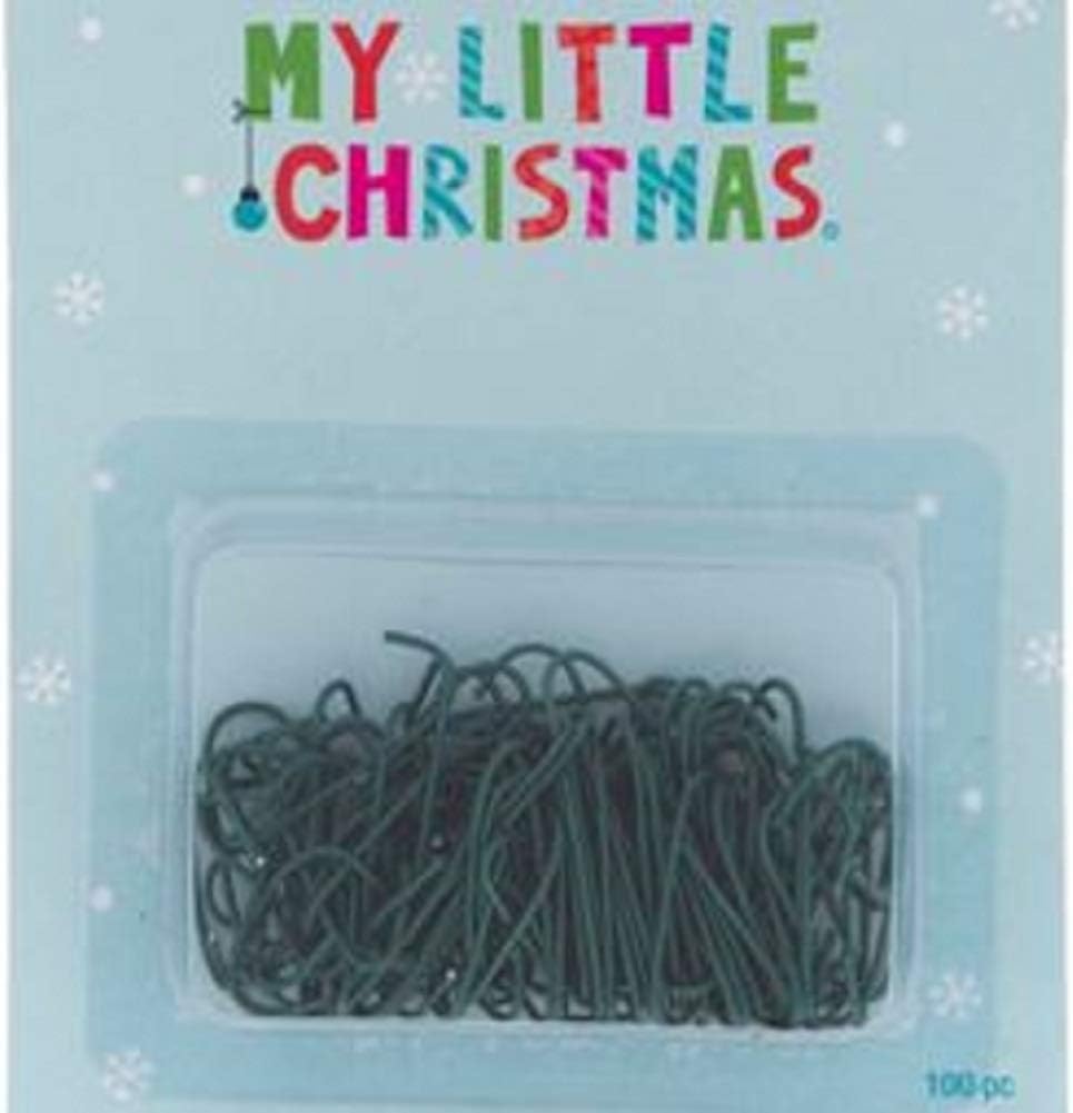 Ornament Hooks - Little Christmas Mini Tree Ornament Hooks Green 100pc 1 inch