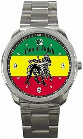 Daguys custom Rasta Jamaica Lion Jamaican Rare Metal Sports Watch New Wrist Watch unisex watch