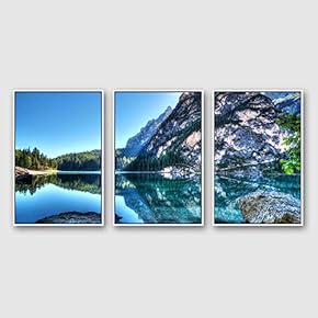 Framed Canvas Wall Art for Living Room, Bedroom Beautiful Nature Norway Landscape Canvas Prints for Modern Home Decoration Ready to Hang - 16"x24"x3 Panels