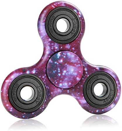 NOING Tri Fidget Hand Spinner Camouflage Multi Color 2 Side Clear Printed, EDC Focus Toy for Kids &amp; Adults (A-Galaxy)