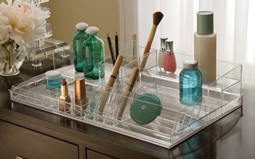 5 Piece Cosmetic Organizer (Clear) (4"H x 20.9"W x 11.5"D)