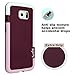 Galaxy S6 Edge Case, LoHi Hybrid [Dual Protection] Shockproof Case [Extra Front Raised Lip] Soft TPU & Hard PC Bumper Case Anti-Scratch Protective Back Cover for Samsung Galaxy S6 Edge - Red Wine