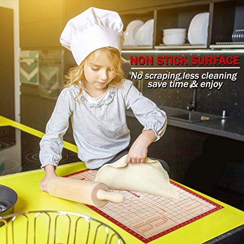 Silicone Pastry Baking Mat Large Non Slip Rolling Dough with Measurements Conversion Non Stick Pizza Fondant Pie Crust Mat Kneading Board 26x16 Inch by SUNRICH - Thumbnail 3