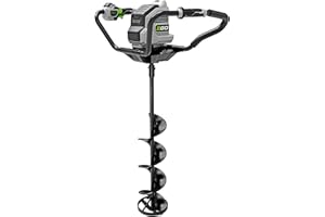 EGO IG0800 8-Inch 56-Volt Lithium-ion Cordless Ice Auger with Ergonomic Handle Design and Anti-Kickback System, Battery and C