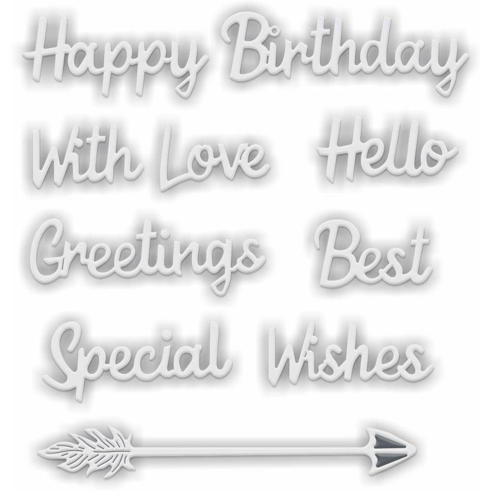 Sweet Dixie Metal Cutting Die Sentiments, Silver,SDD578