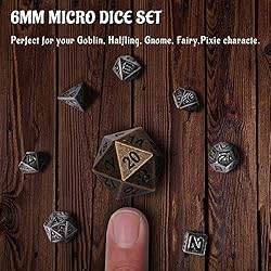 DND 6mm Micro Polyhedral Dice Set with Pocket Watch