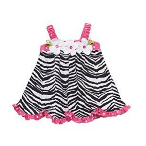 Rare Editions Toddler Girls Black & White Zebra Print Dress 4T