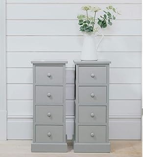 Pair Of High Gloss Bedside Cabinets With 2 Drawers Marina