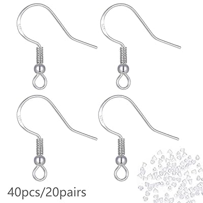 Sterling Silver Earring Hooks with Backs Set of 40 Uganda Ubuy