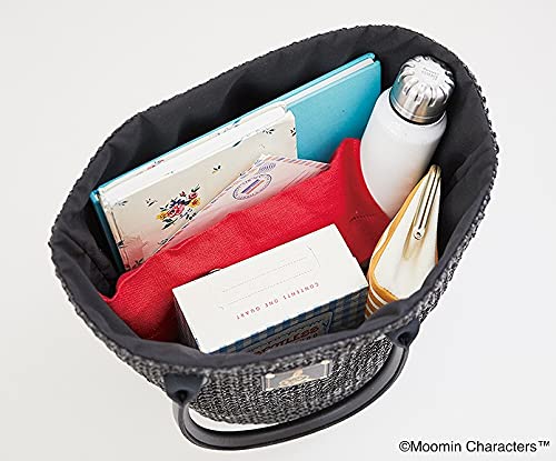 MOOMIN たっぷり入る! 巾着つきBIGかごバッグ BOOK BLACK ver.：6/29発売【ムック本付録】ムーミン 巾着つきBIGかごバッグ（BLACK ver.）丸底でたっぷり入る