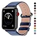 Fullmosa Leather Bands Compatible with Apple Watch Band 42mm 41mm 40mm 38mm for Women Men, Top Grain Genuine Leather Strap for iWatch Series 11/10/9/8/7/6/5/4/3/2/1,SE3/2/1, Dark Blue/Smoky Grey