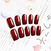 Bridalvenus Set of 24 False Nail Chic Exquisite Wine Red Bridal Fake Nail Full Cover Nail Tips - Press on Nail Long Square with Glue and Adhesive Tab for women and girls