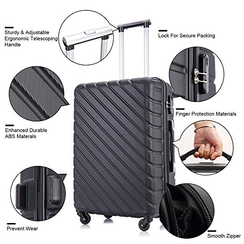 Luggage Sets, Semper 4 Piece Luggage Set Suitcases with Spinner Wheels