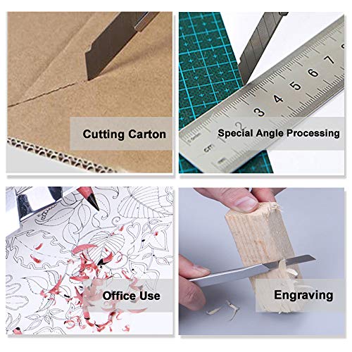Utility Knife - Graphic Knife Craft Knife Film Knife with 30 Degree Retractable Blades for Office,Home, Arts, Crafts,Cartons, Cardboard - Thumbnail 6