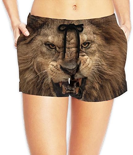 2017 The Moment Style Womens Colourful Roaring Lion Beach Shorts Light 7.05oz