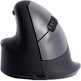 R-Go HE Vertical Ergonomic Mouse Wireless, Large Left Hand, 2400 DPI, 5 Buttons, Prevents Tennis Elbow/Mouse Arm RSI- Compatible Windows/Mac, Black