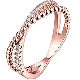 BOHG Jewelry Women's 18k Rose Gold Plated Cubic Zirconia Cz 