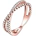 BOHG Jewelry Women's 18k Rose Gold Plated Cubic Zirconia Cz 