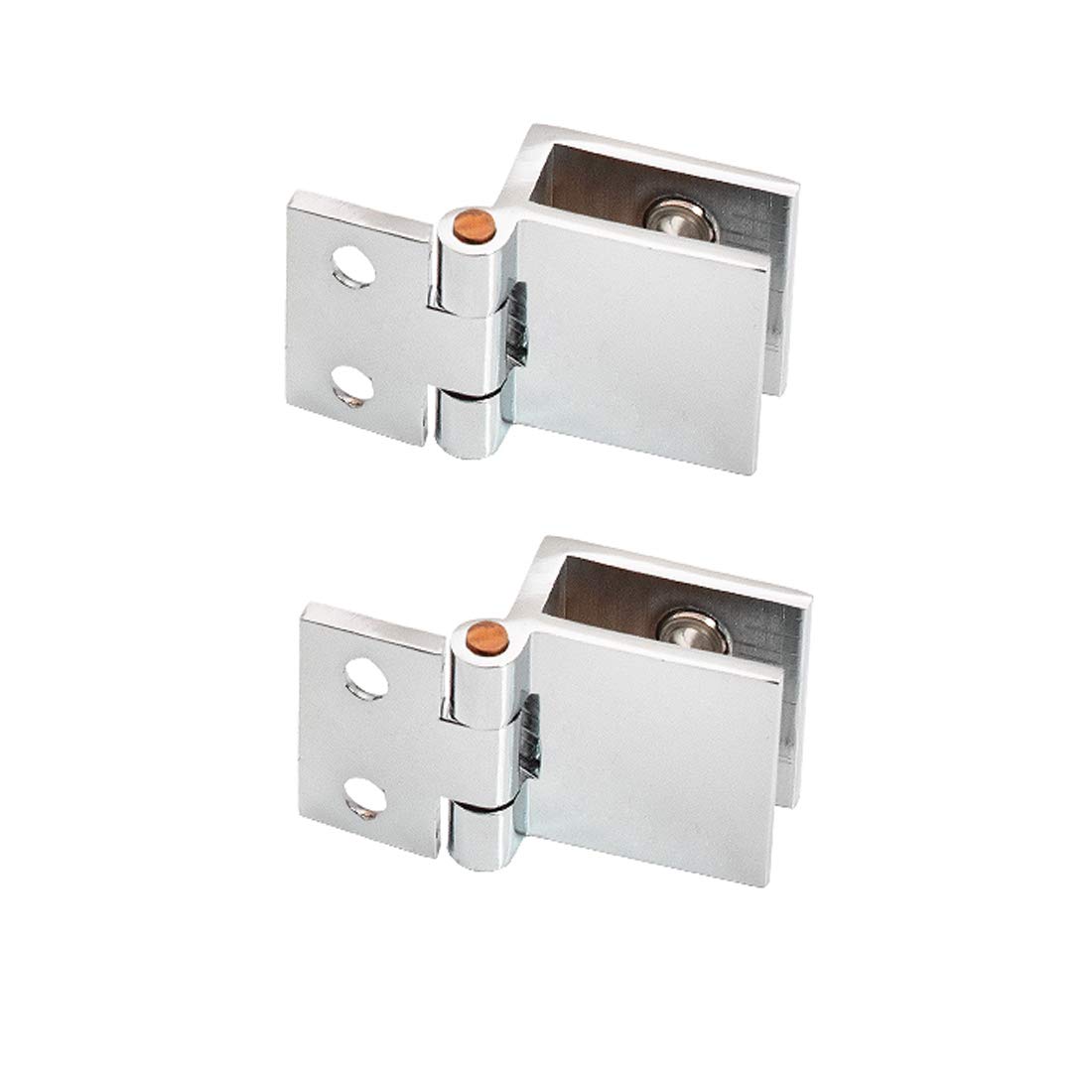 Drenky 2PCS 0 Degree Glass Door Clip Clamp Hinge No Drilling Glass to Glass Hinge for Glass Thickness 5mm - 8mm