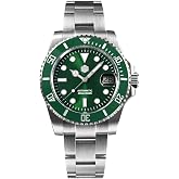 San Martin Men Watch SN0017G-F, 40 mm 20 Bar Diver Watch ST2130 Automatic Mechanical Luxury Diving Waterproof Wrist Watch