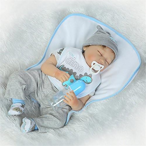 22 inch 55 cm Soft Silicone vinyl Reborn Baby Doll Lovely Lifelike Baby Cute Sleeping Doll Birthday Gifts Toys for Ages 3+