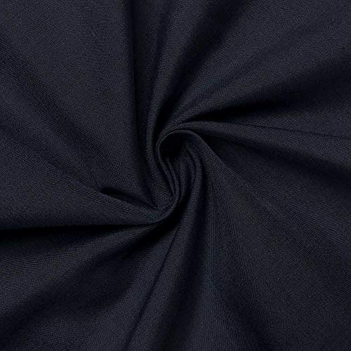 Cotton Polyester Broadcloth Fabric Premium Apparel Quilting 45" (5 Yard, Navy Blue)