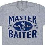 Master Baiter T Shirt Funny Fishing Shirts Offensive Novelty Rude Fisherman Slogan Saying Mens Humor Graphic Tee
