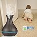 Exqline 400ml Essential Oil Diffuser Wood Grain Large Capacity Ultrasonic Aromatherapy Diffuser with Timer Setting, Whisper Quiet, Vase Shape