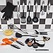 Kitchenelli Cooking Utensils Set - 22 Piece Premium Tool and Gadget Set Made of Lightweight Stainless Steel and Durable Black Nylon