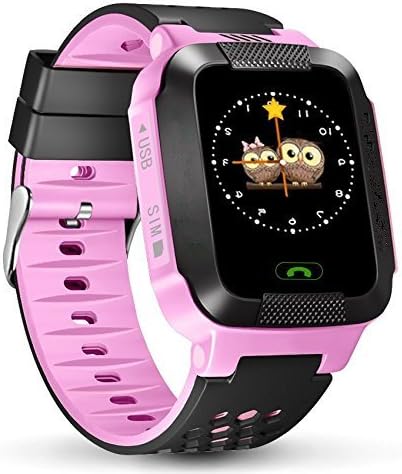 Kids Smart Watch ,OURSPOP Smart Watch Kid Safe Wristwatch GSM Finder Locator Tracker SIM SOS Anti-Lost Smart Watch Children Watch for iOS Android (Pink)