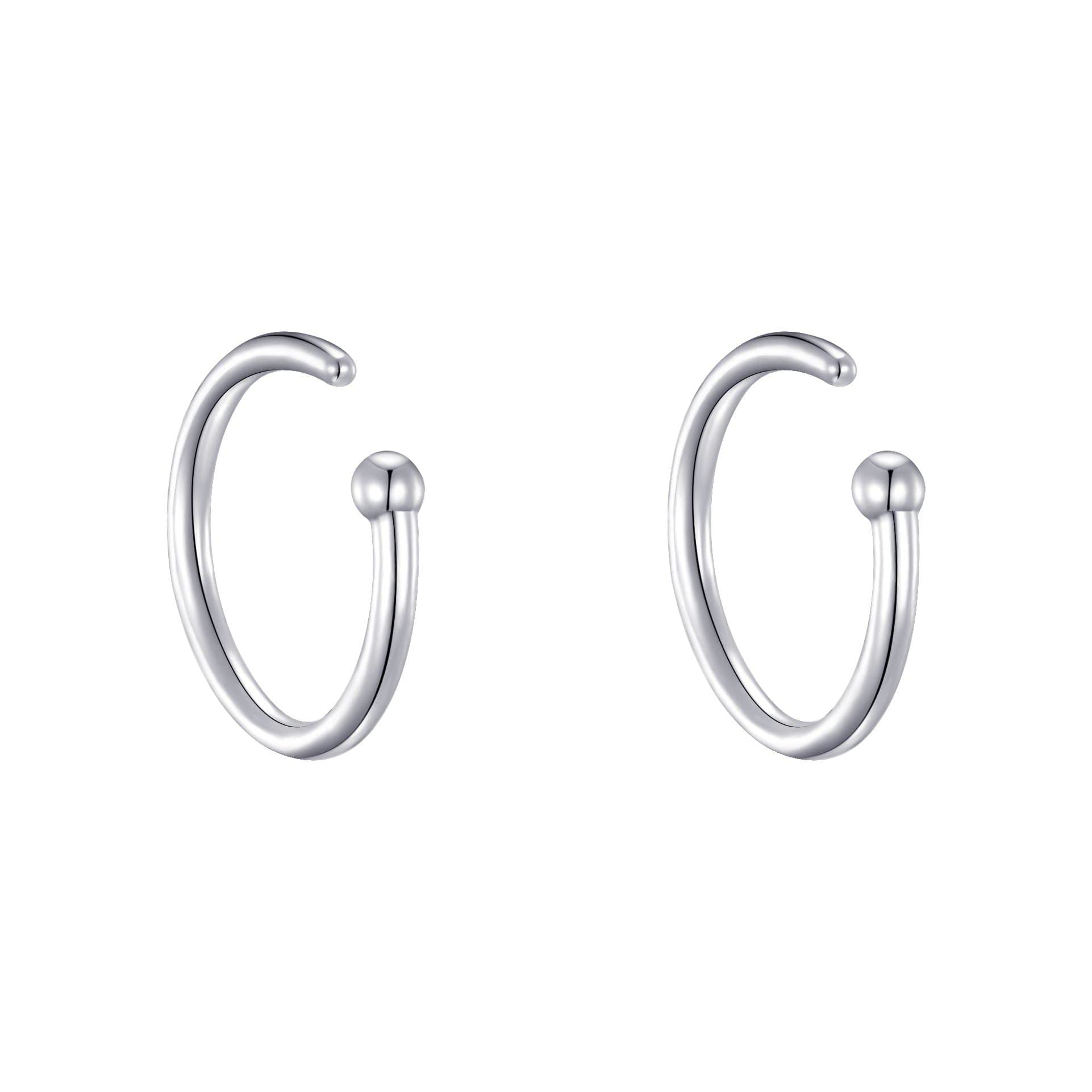 Philip Jones Sterling Silver Micro Thread Hoop Earrings