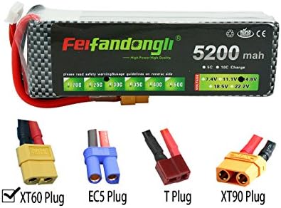 Feifandongli 14.8V 4S 5200mah 30C Rc Lipo Battery Pack XT60 Plug Connector for RC Airplane RC Helicopter RC Car RC Truck RC Boat Remote Control Drone FPV and Hobby DIY Parts