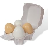 WOODENFUN Wooden Eggs for Toddlers, 4Pcs Easter Egg Play Food Cutting Toys | Pretend Play Sets for Kids Early Development,Birthday Gifts for Boys Girls 1-3