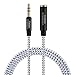CableCreation 3 Feet 3.5mm Male to Female Extension Stereo Audio Extension Cable Adapter, Slim and Soft Aux Cable with Gold Plated Connector, Black and White