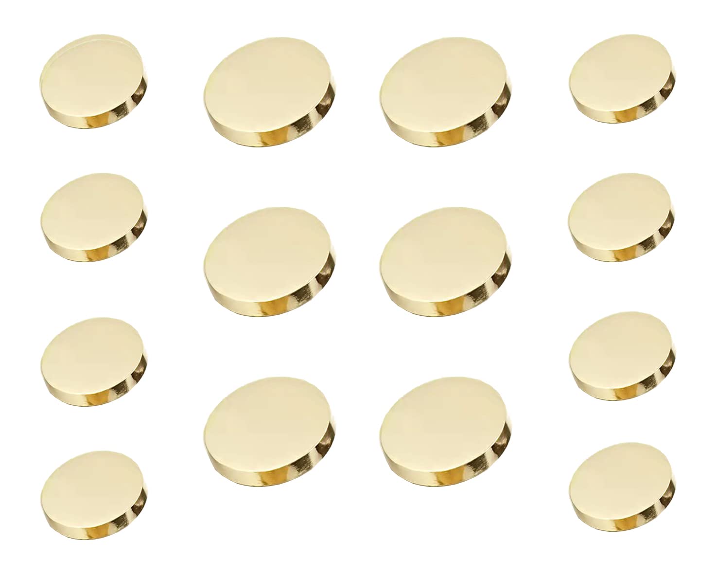 14Pcs Metal Flat Button, 8Pcs×15mm and 6Pcs×20mm Women Suit Woolen Coat Button Male Jacket Button Shirt Suit Trousers Button (Gold)