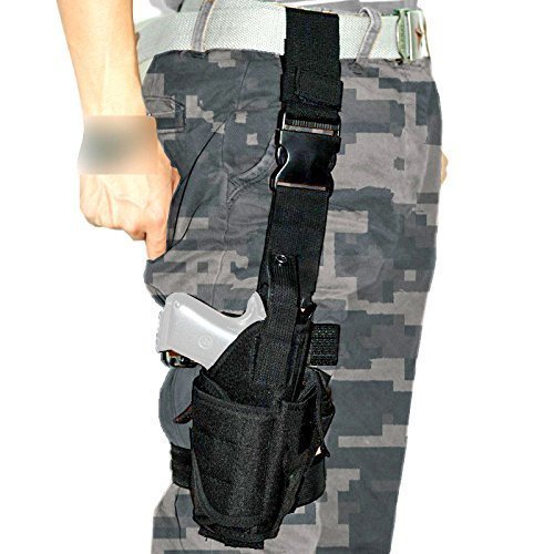Baifeng Outdoor Tactical Leg Holster, Military Adjustable Molle Pistol Thigh Holster,Drop Leg Gun Holster Holders,Pistol Handgun Holster Harness Magazine Pouch for Hunting Shooting Gun Shotg