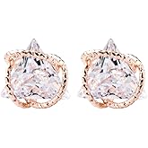 ENMOKI Geometric Triangle Cubic Zirconia Gold Stud Earrings for Womens…