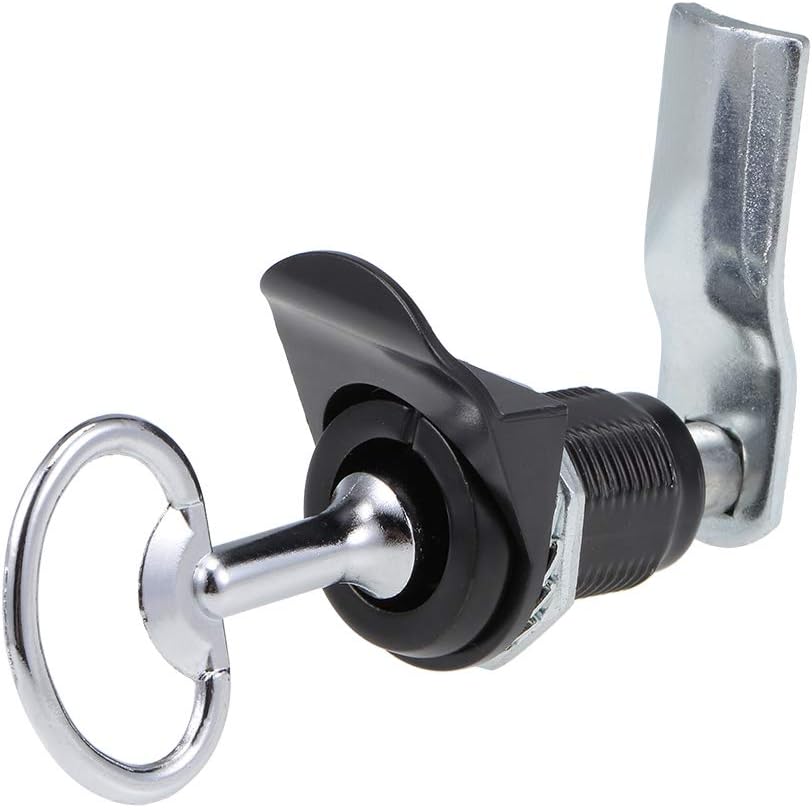 sourcing map Triangle Cam Lock 1-1/4" Cylinder Length Fits Up to 3/4" Thick Panel Black 2Pcs, 2 Pack - Image 4