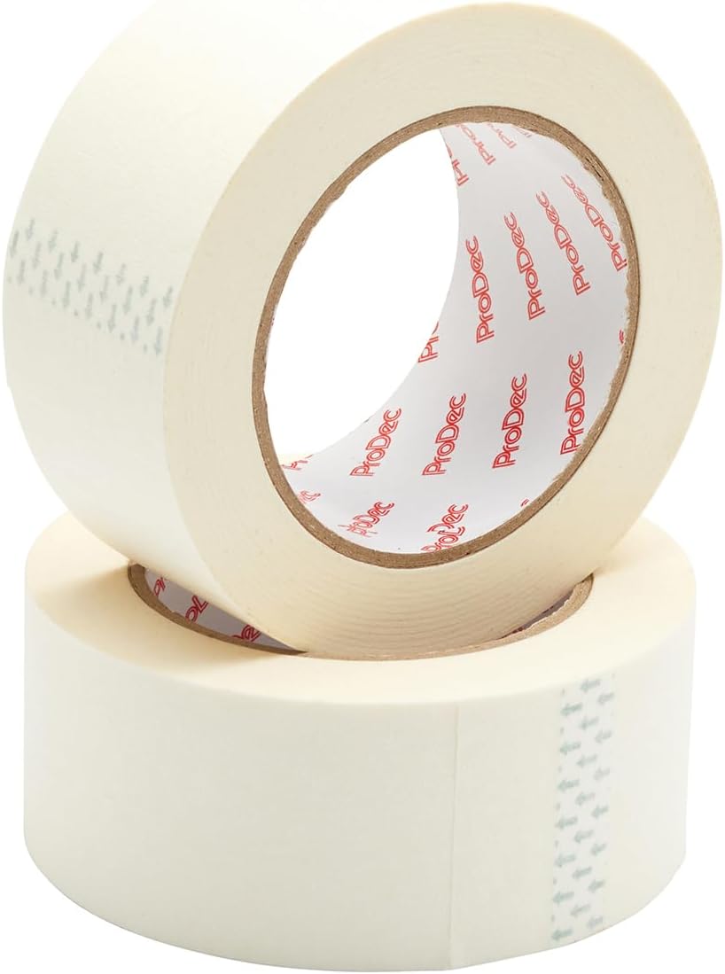 ProDec Twin Pack 2" x 50m Multi Surface Masking Tape for Painting Sharp Paint