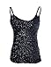 PrettyGuide Women Flashy Sequins All Over Front Spaghetti Strap Tank Top