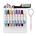 Hair Chalk Pens Set of 8 Colors -Safe for Hair & Skin, Comb, Beads, Hair Beading Tool for Braids - Add Flair of Colorful Streaks to Your Hair (Plain Colors) (Metallic Colors)