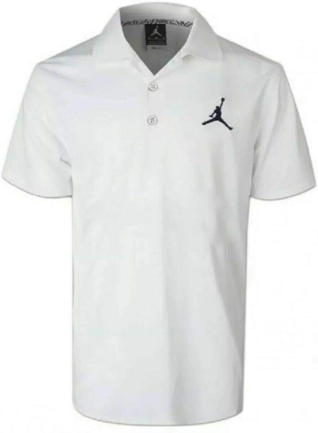 Jordan Nike Air Mens DriFit Team Golf Polo Shirt Black/Navy/White 865856 (Small, White3