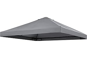 Replacement Cover for Outdoor Patio Backyard Garden Lawn Sun Shade 10x10ft Canopy Top Only, (Gray)