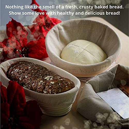 Bread Proofing Basket Set Round and Oval Sourdough Proofing