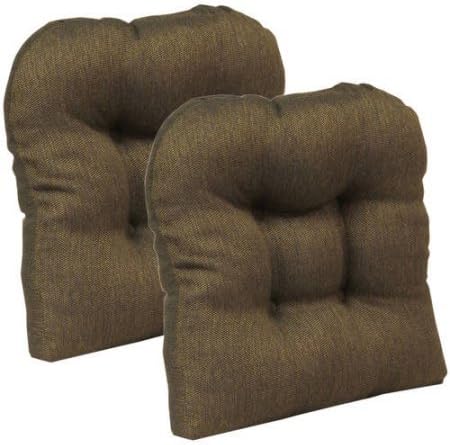 Non-Slip 15" x 15" Stoked Tufted Universal Chair Cushions, Set of 2, Chocolate