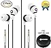 Farstrider 2Packs Stereo Earphones/Headphones/Earbuds with Hard Carrying Case Bag, High Definition, Heavy Deep Bass, Noise Isolating, Tangle Free, Ergonomic Comfort-Fit for iPhone Samsung Ipad PC etc