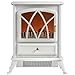 VonHaus Free Standing Electric Stove Heater Portable Home Fireplace with Log Burning Flame Effect Adjustable 1500W 16.8 x 10.8 x 20 Inches - Pale Stone Gray